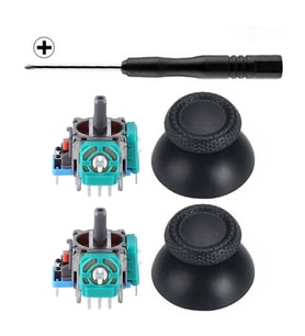 PS5 Analog Motor ve Topuz 2+2 Set PS5 Tornavida Playstation 5 Kol Tamir Seti Yedek Parça (Mavi)