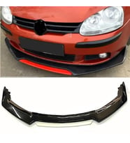 Vw Golf Mk6 Beyaz Renkli Şeritli Dilli Ön Lip 4 Prç Parlak Siyah ABS