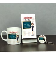 Fizik Öğretmenine Hediye Üçlü Set (Kupa + Telefon Standı + Anahtarlık)