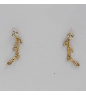 Küpe Kadın Gold Vip Vintage Tasarım Küpe (Sarı-Beyaz)