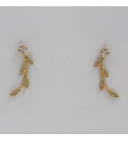 Küpe Kadın Gold Vip Vintage Tasarım Küpe (Sarı-Beyaz)