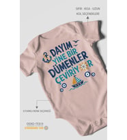 Dayım yine bir dümenler çeviriyor Kısa Kollu Bebek Body %100 Pamuk