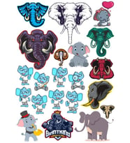 Fil Sticker Set 1 18 Parça Telefon, Tablet, Defter, Laptop Sticker