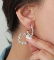925 Ayar Gümüş Taşlı Zincir Küpe