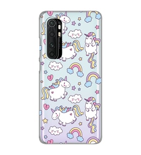 Xiaomi Mi Note 10 LITE Uyumlu Unicorn Tasarımlı Şeffaf Telefon Kılıfı