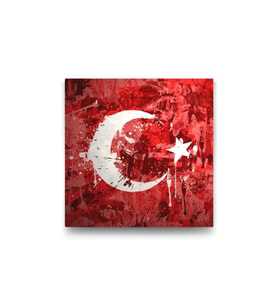 Türk Bayrağı Kanvas Tablo 35 X 35 Cm