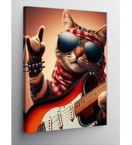 Kanvas Tablo Rockçi Kedi