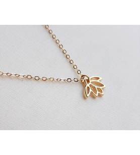 24 Ayar Has Altın Kaplama Lotus gümüş Gümüş Kolye