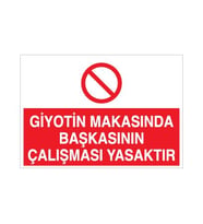 Giyotin Makasında Başkasının Çalışması Yasaktır Uyarı Levhası 20x30cm (Karışık)
