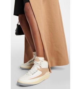 Nike Air Jordan 2 Retro Gerçek Deri Bilekli Kadın Spor Ayakkabı ( DAR KALIP ) (Krem)
