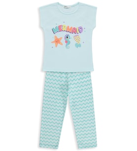 Civil Girls Mermaid Baskılı 10-13 Yaş Pijama Takımı - Yeşil