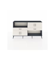 Arges Konsol 3 Raflı 2 Çekmeceli 4 Kapaklı 176x30x99 Antrasit-Aytaşı