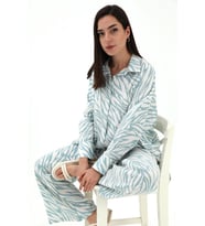 Zebra Desenli Alt Üst İkili Takım - Mavi