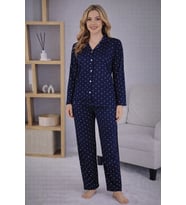 Kadın 7123 Uzun Kol Düğmeli Pijama Takımı
