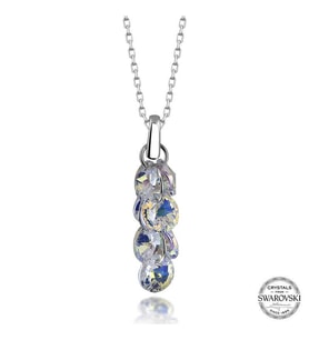 Ucarticaret S-warovski Crystal Taşlı Salkım Gümüş Kadın Kolye
