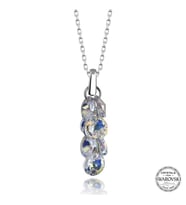 Ucarticaret S-warovski Crystal Taşlı Salkım Gümüş Kadın Kolye