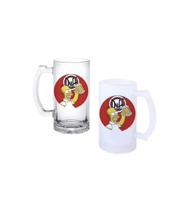 Ghostbastır Design Simpsons Duff Kulplu Bira Bardağı Buzlu veya Şeffaf Seçenekli 0212
