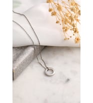 925 Ayar Gümüş Halka Kolye - Silver