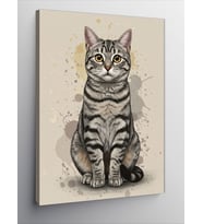 Kanvas Tablo Sevimli Kedi Çizimi