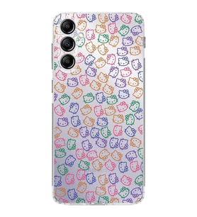 PrintiFy Samsung Galaxy S24 FE ile Kamera Korumalı Kapak Hello Kitty Tasarımlı Şeffaf Kılıf