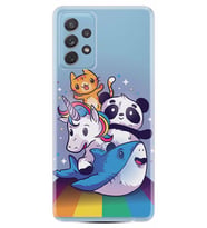 Kılıfland Samsung Galaxy A52 Kılıf Silikon Resimli Kapak Rainbow Animals Stok 561