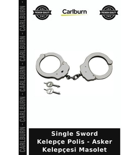 Single Sword Kelepçe Polis - Asker Kelepçesi Masolet Görev Aleti Koruma Gereci Kilitli Ekipman