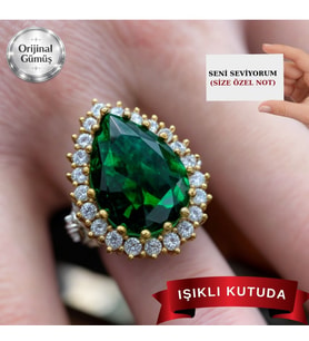 IŞIKLI KUTUDA 925 ayar gümüş Hürrem Sultan Yüzük