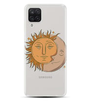 Kılıfland Samsung Galaxy A12 Kılıf Silikon Resimli Kapak Moon And Sun Stok 598