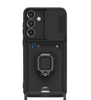 Northcity Samsung Galaxy S25 Plus Uyumlu Kılıf Zuma Kartvizitli Yüzüklü Silikon - Siyah