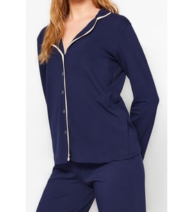 Kadın Pamuklu Gömlek Yaka Pijama Takımı Uzun Kollu Fonksiyonel Dayanıklı Kaliteli Konforlu