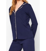 Kadın Pamuklu Gömlek Yaka Pijama Takımı Uzun Kollu Fonksiyonel Dayanıklı Kaliteli Konforlu
