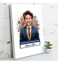Kişiye Özel Hediye Karikatürlü En İyi Erkek Dijital Pazarlama Uzmanı Kanvas Tablo