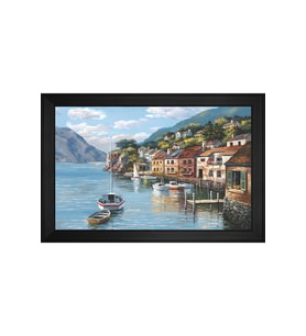 Manzara Temalı Kanvas Tablo 80 x 110 cm Siyah Çerçeve