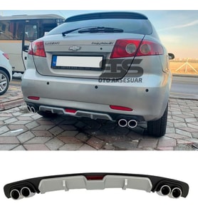 Chevrolet Lacetti Difüzör Arka Tampon Eki 4 Egzoz Çıkışlı Gri