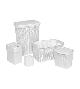 Sağlam Plastik Damla 5'li Çeyiz Seti Beyaz