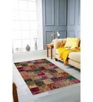 Çok Renkli Patchwork Kaymaz Tabanlı Dekoratif Halı RV223 - 100 x 160 cm