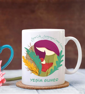 Kişiye Özel Seni Çok Seviyorum Canım Annem Tema Beyaz Kupa Bardak
