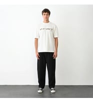 Erkek Baskılı T-Shirt Kısa Kol Bisiklet Yaka Regular Fit Rahat Kalıp Günlük Tişört- Beyaz