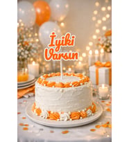 Doğum Günü Pastası Üstü Süsleme Seti – 4 Parça - İyiki Varsın