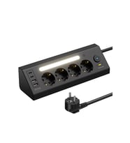 Lp764 Çoklu Gece Lambalı Priz Yüksek Gerilim Korumalı 4 lü Priz 2xusb 2xtype-c Çıkışlı Grup Priz Çoğaltıcı