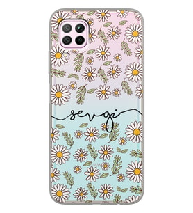 Huawei Leafy Daisy Tasarımlı Şeffaf Telefon Kılıfı