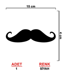 Bıyık Araba Oto Sticker 15 CM 2 Adet Siyah Renk