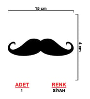 Bıyık Araba Oto Sticker 15 CM 2 Adet Siyah Renk