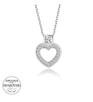 Swarovski Taşlı Gümüş Kalp Bayan Kolye