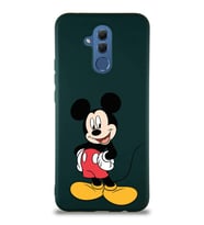Huawei Mate 20 Lite Soft Premier Kapak Mickey Mouse-E Tasarımlı Silikon Kılıf - Yeşil (Şeffaf)
