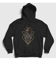 Presmono Unisex Siyah Skull In Flames Kapüşonlu Sweatshirt 84903tt