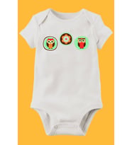 Unisex Bebek Beyaz Organik Baskılı Pamuklu Body