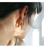 Tifany Model Gold Renk Çelik Üzeri 14 Ayar Altın Kaplama Küpe