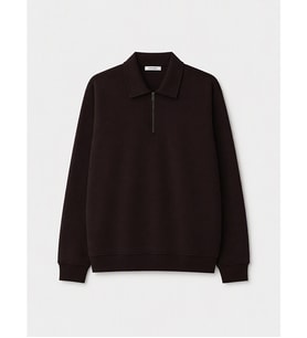 LCW Vision Kahverengi Polo Yaka Erkek Sweatshirt