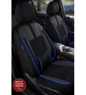 Ford Galaxy Shadow Siyah Mavi Tay Tüyü Oto Koltuk Kılıfı Tam Set-Kolay Montaj-Terletmez-Ortopedik 2015-2023